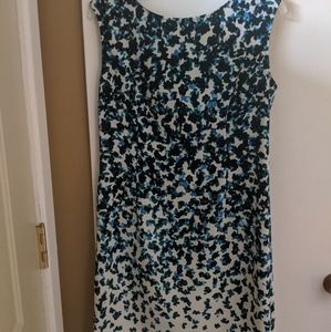 Ann Taylor Sleeveless print sheath dress 10 petite